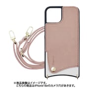 iPhone 16e 用 ケース スマホショルダー スマホケース ショルダータイプ くすみカラー グレイッシュピンク SH-IP16e-GP