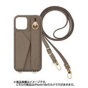 iPhone 16e 用 ケース ベルト付きショルダーケース スマホケース ショルダータイプ くすみカラー スタンド機能 ダークトープ BS-IP16e-DT