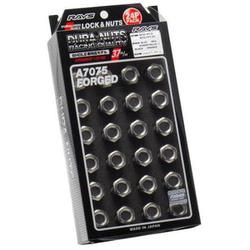 ジュラルミンロック&ナットセット L37 6H用 M12x1.25 ガンメタリックアルマイト 19HEX 24個セット 740200001209GM