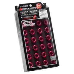 ジュラルミンロック&ナットセット L37 6H用 M12x1.25 レッドアルマイト 19HEX 24個セット 740200001208RD