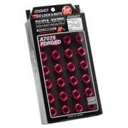 ジュラルミンロック&ナットセット L37 6H用 M12x1.25 レッドアルマイト 19HEX 24個セット 740200001208RD