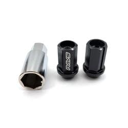 ジュラルミンロック&ナットセット L42 5H用 M14x1.5 ブラックアルマイト 19HEX 20個セット 74020001015BK