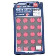 ジュラルミンロック&ナットセット L42 5H用 M14x1.5 レッドアルマイト 19HEX 20個セット 74020001017RD