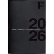 限定 10月始まり(2025.10 - 2027.1) F.O.B COOP ミニダイアリーノートA6・マンスリー 黒 2026年版 PBF55K26