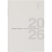 限定 10月始まり(2025.10 - 2027.1) F.O.B COOP ミニダイアリーノートA6・マンスリー 白 2026年版 PBF55W26