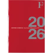 限定 10月始まり（2025.10 - 2027.1） F.O.B COOP ダイアリーノートB6・マンスリー 濃赤 2026年版 PBF75DR26