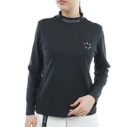 ゴルフウェアレディース 25F カラタッチ 長袖モックネックシャツ Mサイズ BLK ADLA554