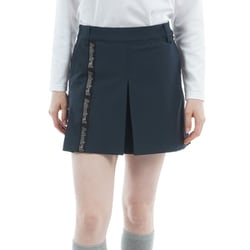 ゴルフウェアレディース 25F 4WAYストレッチ BOXプリーツキュロット Lサイズ NVY ADLA565