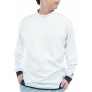 ゴルフウェアメンズ 25F カラタッチ 長袖モックネックシャツ LLサイズ WHT ADMA557