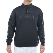 ゴルフウェアメンズ 25F カルイシ ハーフドットボタン スウェット LLサイズ BLK ADMA571