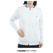 ゴルフウェアレディース 25F 袖エンボスロゴ スウェットジャケット Lサイズ WHT THLA558