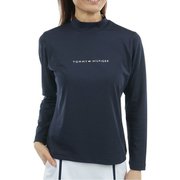 ゴルフウェアレディース 25F ベア天 長袖モックネックシャツ Lサイズ NVY THLA563