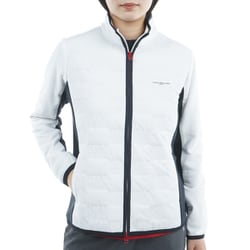 ゴルフウェアレディース 25F ロゴキルト パテッドジャケット Lサイズ WHT THLA586