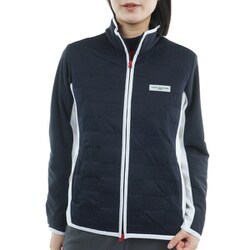 ゴルフウェアレディース 25F ロゴキルト パテッドジャケット Lサイズ NVY THLA586
