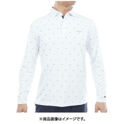 ゴルフウェアメンズ 25F ロゴ長袖 台衿付きシャツ Mサイズ WHT THMA556