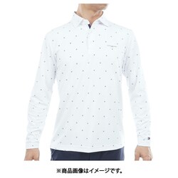 ゴルフウェアメンズ 25F ロゴ長袖 台衿付きシャツ LLサイズ WHT THMA556