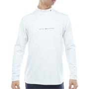 ゴルフウェアメンズ 25F ベア天 長袖モックネックシャツ LLサイズ WHT THMA563