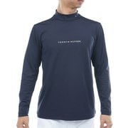 ゴルフウェアメンズ 25F ベア天 長袖モックネックシャツ Mサイズ NVY THMA563