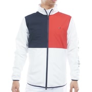 ゴルフウェアメンズ 25F カラーブロック ウインドジャケット Mサイズ WHT THMA567