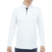 ゴルフウェアメンズ 25F ロゴジャガ 長袖台衿付シャツ Mサイズ WHT THMA568