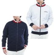 ゴルフウェアメンズ 25F ロゴジャガ ニット リバ-シブルJKT Lサイズ NVY THMA574