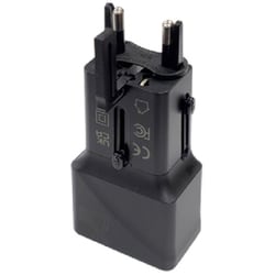 NP-12 [海外コンセント用 USB 充電 アダプター 変換プラグ （A/C/SE/O/BF） トラベルアダプター 急速充電 PD PPS 25W 収納ポーチ付き USB-A / USB-C 海外専用 ブラック]
