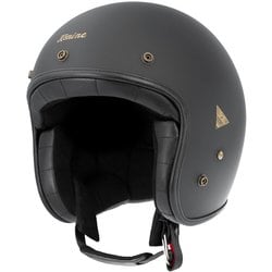 ヘリテージ レザー ジェット ヘルメット Solid Mat Black XL HK-195 01-195 XL