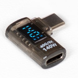 Type-C方向変換アダプター 水平L型（オス-メス） デジタルディスプレイ搭載 USB4対応 PD 140W FUHA-CCD112FL