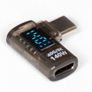 Type-C方向変換アダプター 水平L型(オス-メス) デジタルディスプレイ搭載 USB4対応 PD 140W FUHA-CCD112FL