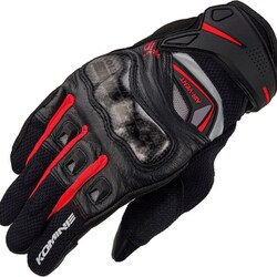 カーボンプロテクトレザーメッシュグローブ Black/Red L GK-224 06-224 L
