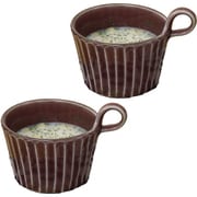 益子焼わかさま陶芸 マグカップ 2点セット 300ml 辰砂 12482