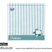 69-0120080 [ポケットモンスター リラックスタイム 25cm×25cm グリーン タオルハンカチ カビゴン]