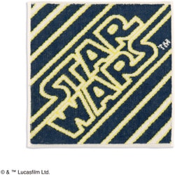 19-0020090 [STAR WARS ネオンロゴ 25cm×25cm ネイビー タオルハンカチ]