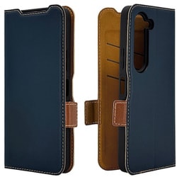 arrows Alpha用 手帳型ケース 薄型 カード入れ スタンド機能 衝撃吸収 シンプル サイドマグネット NV BR 8842FAABSMNVB
