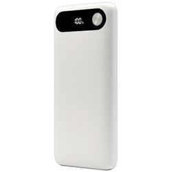 モバイルバッテリー 10000mAh 3ポート Type-C×1 PD20W出力対応 Type-A×2 15W 電池残量ディスプレイ ホワイト色 R-LI100C20W02WH