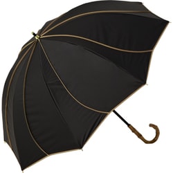 日傘 55cm ショート丈日傘 8本骨 花びら ブラック×ベージュ M55HB-081API-black-beige