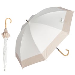日傘 50cm ショート丈日傘 8本骨 バイカラー オフ×ベージュ MDP-08120PI-off-beige