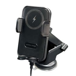 BP-B012 [手動開閉スマホホルダー マットブラック 急速ワイヤレス充電対応 12V/24V車対応]