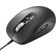 有線マウス チルト/高速スクロール 静音 USB-A 戻る/進むボタン搭載 カウント切り替え機能 機能割り当て ケーブル長1.8m ブラック MA-YBS531BK