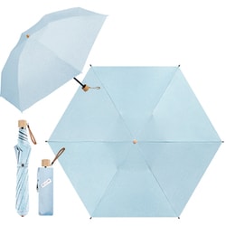 日傘 折りたたみ傘 晴雨兼用 solshade030 杢ブルー