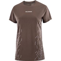SENSE AERO SS TEE GFX W レディース ランニングウェア シャツ COFFEE BEAN/COSMIC SKY Mサイズ LC2698800