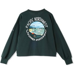 ウィメンズレイクトゥーアベニューロングスリーブクロップドTシャツ レディース カットソー Dark Forest（315） Lサイズ PL1411