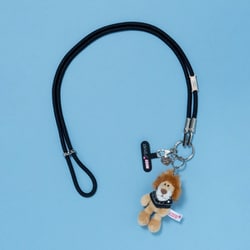 NICI×SMAST GLITTER MOBILE STRAP 黒×ライオン（黒バンダナ） SMAST-9009-2