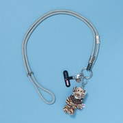 NICI×SMAST GLITTER MOBILE STRAP SILVER×タイガー(ブラウンバンダナ) SMAST-9009-3
