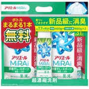 限定 アリエール MiRAi 超濃縮洗剤 部屋干し＆スポーツ 本体大 460g+詰め替え ウルトラジャンボ 980g×2袋 ハンドルパック [洗濯洗剤]