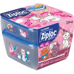 プラスチック製保存容器 限定 ジップロック（R） コンテナー 正方形700ml＆1100ml 各1個入 ＜Disney＞ 25