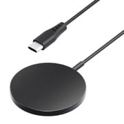 マグネット式 ワイヤレス充電器 USB Type-C 一体型ケーブル 1.2m ブラック PG-MG12C01BK