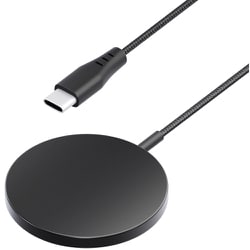 マグネット式 ワイヤレス充電器 USB Type-C 一体型ケーブル 2m ブラック PG-MG20C01BK
