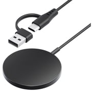 マグネット式 ワイヤレス充電器 USB Type-A&C 1.2m ブラック PG-MG12CA01BK