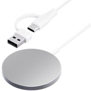 マグネット式 ワイヤレス充電器 USB Type-A&C 2m ホワイト PG-MG20CA02WH